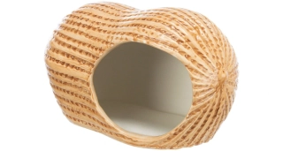 Domeček keramický ARAŠÍD (křeček/myš), 17 x 8 x 8 cm, béžová